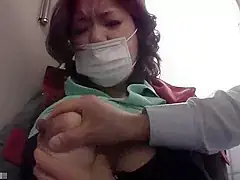 05C0324-Rape a mature cleaning worker while cleaning the toilet and make her suck his cock