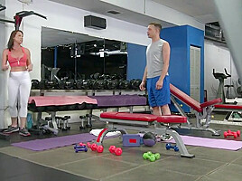 Sexy and fit Riley Jacobs gives one wet workout on a big cock